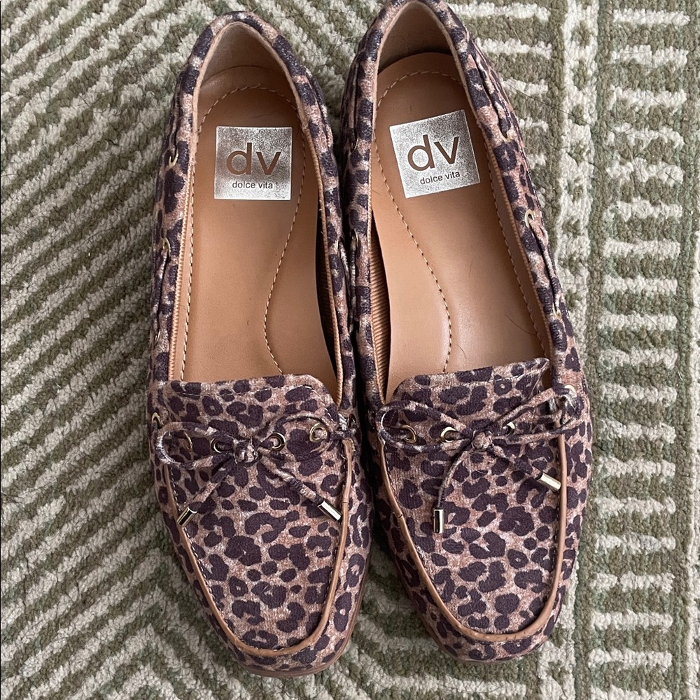 Dolce Vita Leopard-Print Driving Loafers in Brown and Black